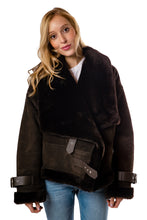 Load image into Gallery viewer, Darling Cropped Shearling Jacket - Conker Brown
