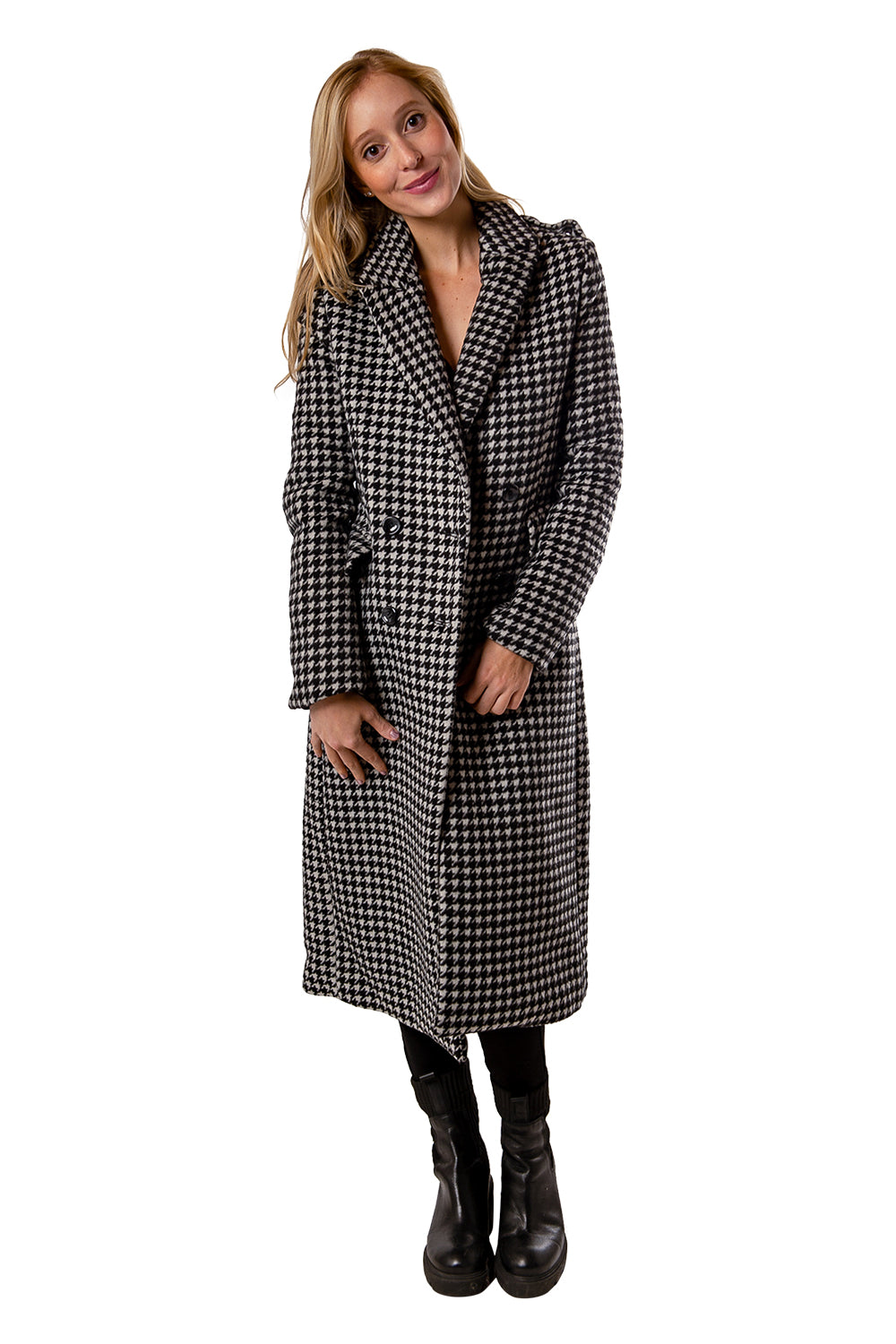 EP X RJ Tailored Coat - Black Houndstooth