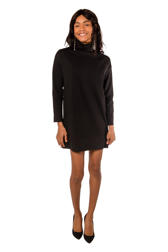 Edie Turtleneck Dress - Black Ponte