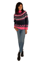 Load image into Gallery viewer, Fair Isle Turtleneck Sweater - Navy Combo
