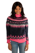 Load image into Gallery viewer, Fair Isle Turtleneck Sweater - Navy Combo
