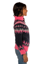 Load image into Gallery viewer, Fair Isle Turtleneck Sweater - Navy Combo
