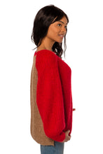 Load image into Gallery viewer, Tess Sweater - Rouge with Camel
