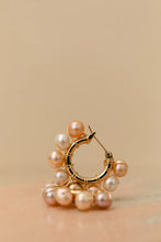 Load image into Gallery viewer, Angie Hoops - Gold/Pearl
