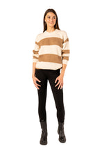 Load image into Gallery viewer, Soft Striped Crewneck - Tan Combo
