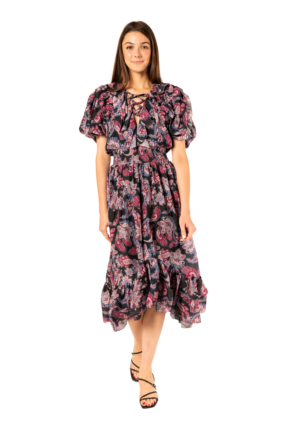 Patricia Dress - Pristine Paisley Dark
