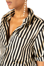 Load image into Gallery viewer, Striped Bobby Shirt - Black Cream
