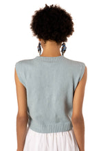 Load image into Gallery viewer, Kari Cable Sweater Vest - Cloud Blue
