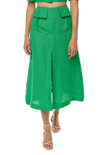 Load image into Gallery viewer, Cargo A-line Midi Skirt - Kelly Green
