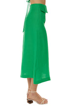 Load image into Gallery viewer, Cargo A-line Midi Skirt - Kelly Green
