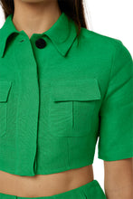 Load image into Gallery viewer, Cargo Button Up Crop Top - Kelly Green
