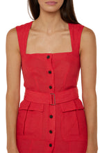 Load image into Gallery viewer, Apron Cargo Midi Dress - Red Linen
