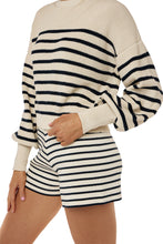 Load image into Gallery viewer, Lea Stripe Short - Ivory &amp; Navy Stripe
