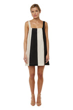 Load image into Gallery viewer, Colorblock Tank Mini Dress - Black &amp; Cream Stripe Linen
