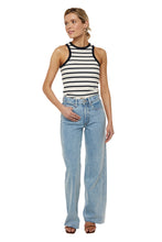 Load image into Gallery viewer, Racer Tank - Navy Multi Namu Stripe
