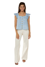 Load image into Gallery viewer, Laurent Stripe Flutter Top - Sunday Stripe Blues
