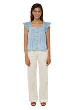 Load image into Gallery viewer, Laurent Stripe Flutter Top - Sunday Stripe Blues
