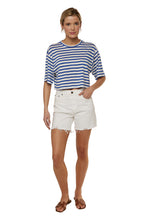 Load image into Gallery viewer, Boxy Crop Tee - Ultramarine Stripe
