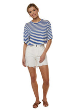 Load image into Gallery viewer, Boxy Crop Tee - Ultramarine Stripe
