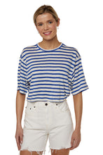 Load image into Gallery viewer, Boxy Crop Tee - Ultramarine Stripe
