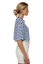 Load image into Gallery viewer, Boxy Crop Tee - Ultramarine Stripe
