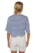 Load image into Gallery viewer, Boxy Crop Tee - Ultramarine Stripe
