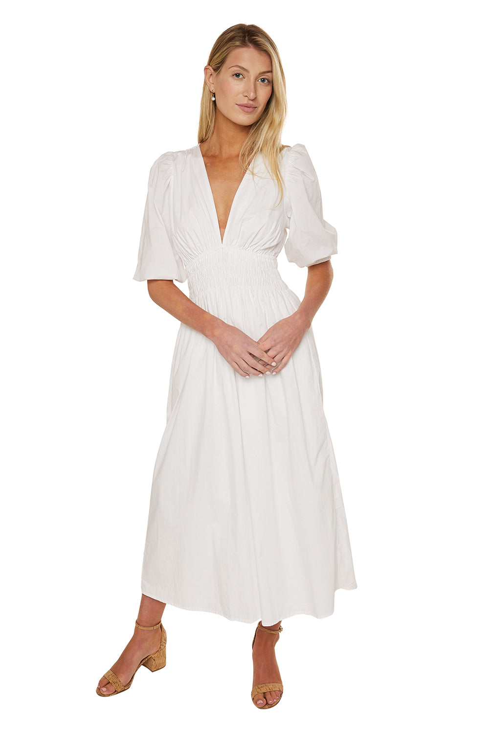 Agnata Midi Dress - White