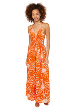 Load image into Gallery viewer, Bisetta Maxi Dress - La Sirena Floral Print Orange
