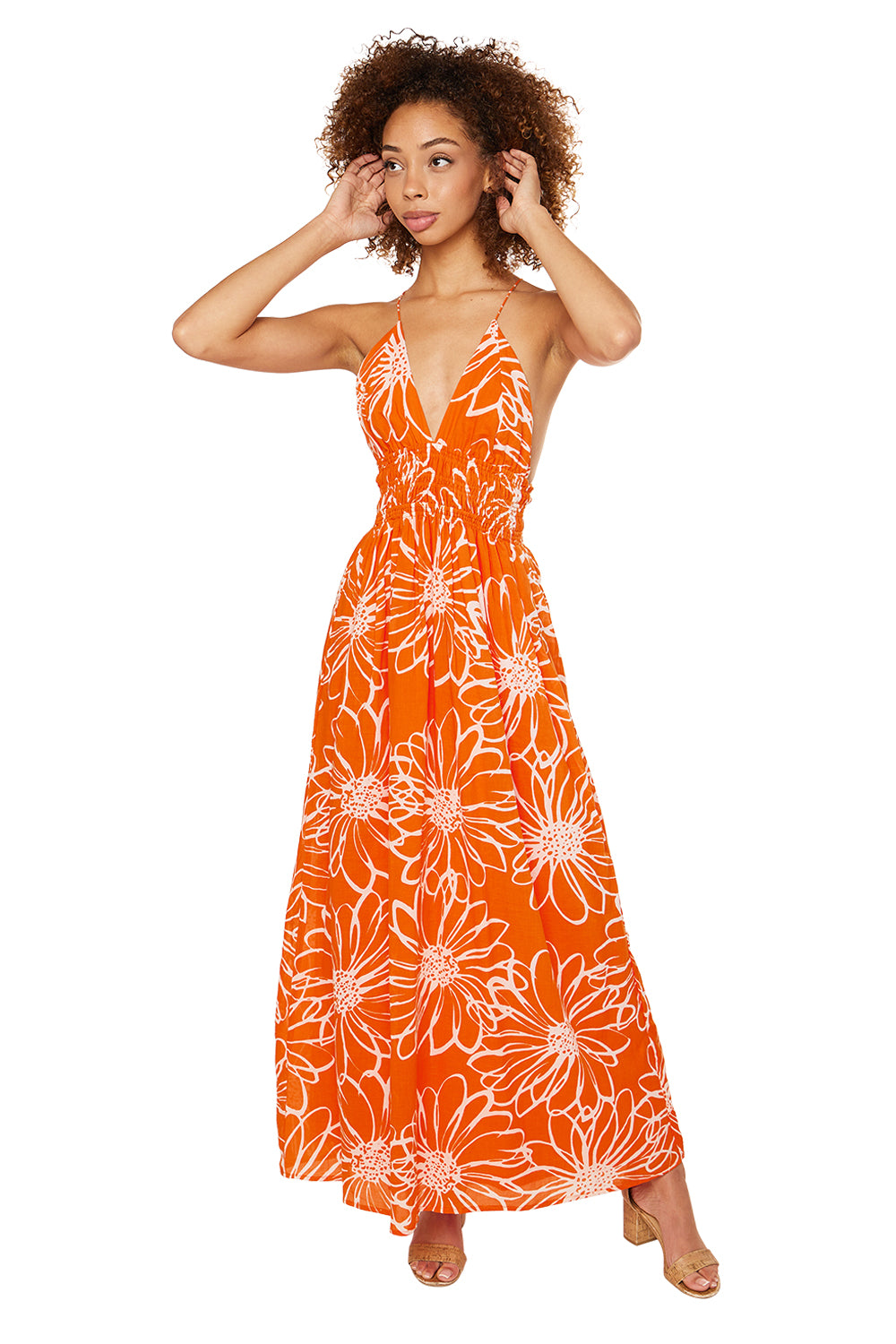 Bisetta Maxi Dress - La Sirena Floral Print Orange