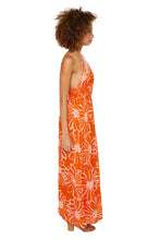 Load image into Gallery viewer, Bisetta Maxi Dress - La Sirena Floral Print Orange
