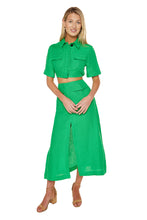 Load image into Gallery viewer, Cargo A-line Midi Skirt - Kelly Green
