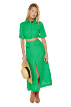 Load image into Gallery viewer, Cargo A-line Midi Skirt - Kelly Green
