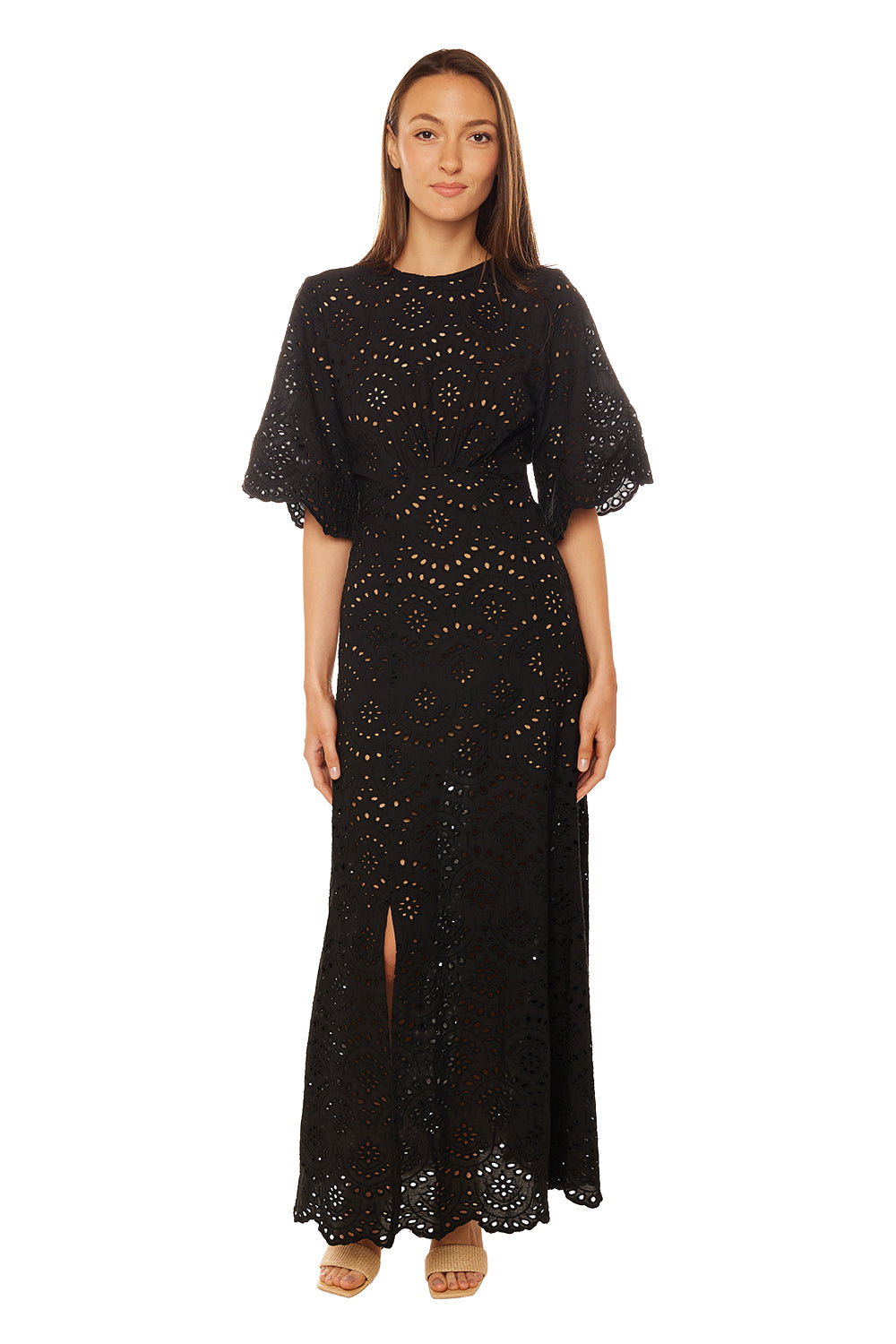 Lily Midi Dress - Marrakech Full Embroidery Nero