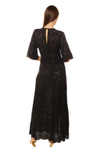 Load image into Gallery viewer, Lily Midi Dress - Marrakech Full Embroidery Nero
