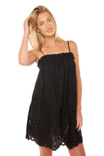 Load image into Gallery viewer, Donna Dress - Tangier Border Embroidery Nero
