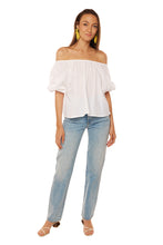 Load image into Gallery viewer, Ella Top - White Flat Cotton

