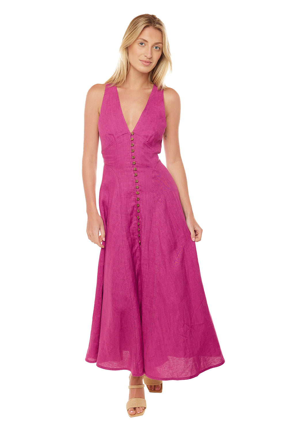 Rose Dress - Grape Linen